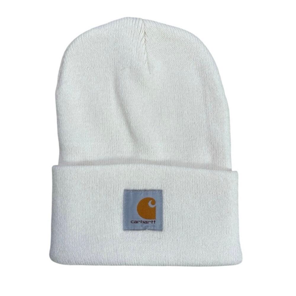 Carhartt OSFM Unisex Adult White 100% Acrylic Beanie Hat Cozy Warm